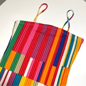 Multi-coloured striped bodysuit